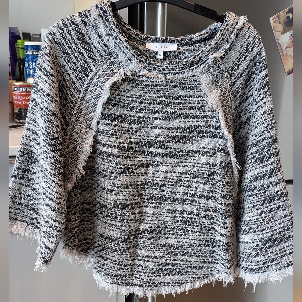 Iro Licia Tweed Woven Crewneck Top 34